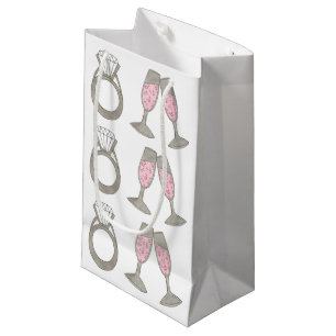 Pequeña Bolsa de regalo de boda Engagement Bride Ring Cham