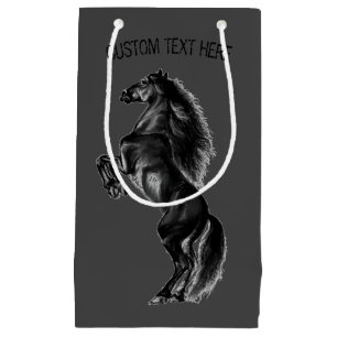 Pequeña Bolsa de regalo de caballo salvaje negro vertical