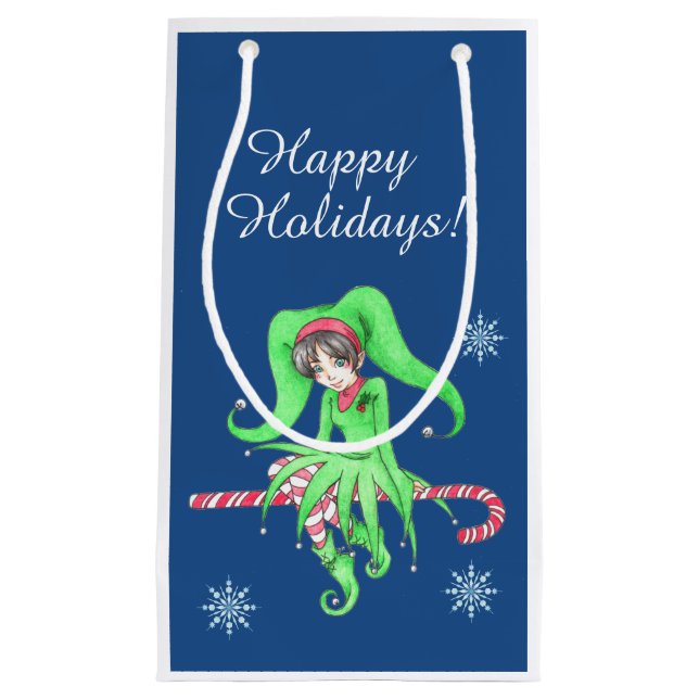 Pequeña Bolsa de regalo de Candy Cane Elf (Anverso)