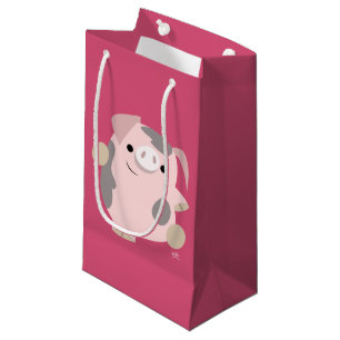 Pequeña Bolsa de regalo de cerdo bailando dibujos animados
