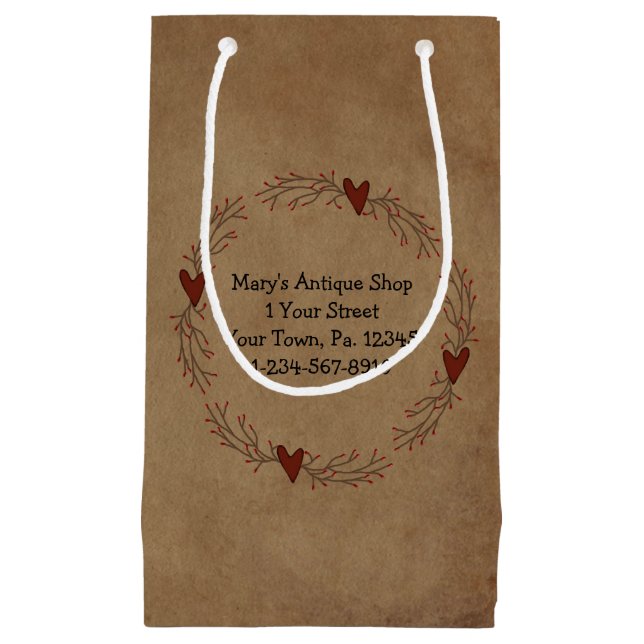 Pequeña Bolsa de regalo de Círculo de Corazón de Berry (Anverso)