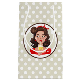Pequeña Bolsa de regalo de cóctel Chica Cute Retro
