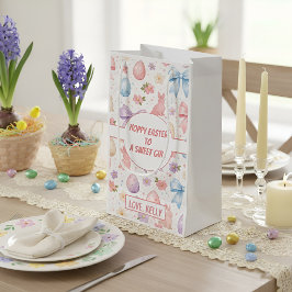 Pequeña Bolsa de regalo de conejo Coquette de Pascua feliz