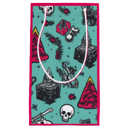 Pequeña Bolsa de regalo de cráneo de Rockin (rosa)