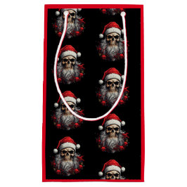 Pequeña Bolsa de regalo de cráneo de Santa (rojo)