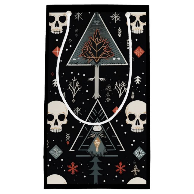 Pequeña Bolsa de regalo de cráneo y árbol (Anverso)