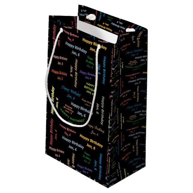 Pequeña Bolsa de regalo de cumpleaños, 6 de enero (Angulo reverso)