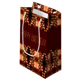 Pequeña Bolsa de regalo de cumpleaños con patrón de flor d