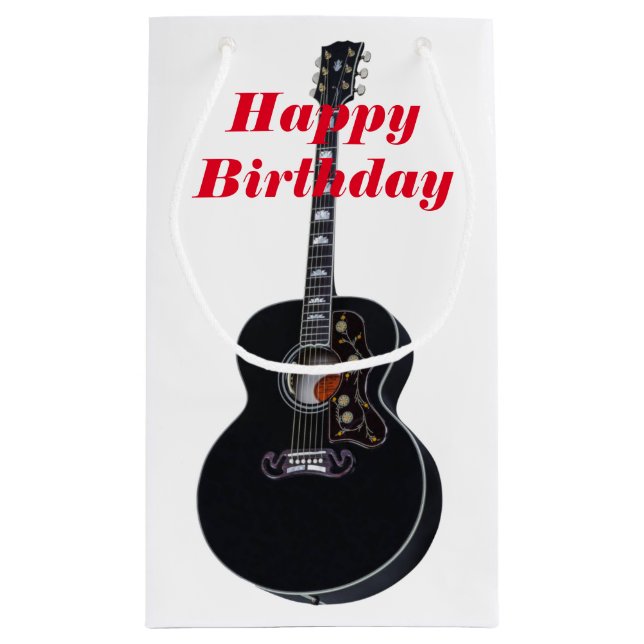Pequeña Bolsa de regalo de cumpleaños de guitarra (Reverso)