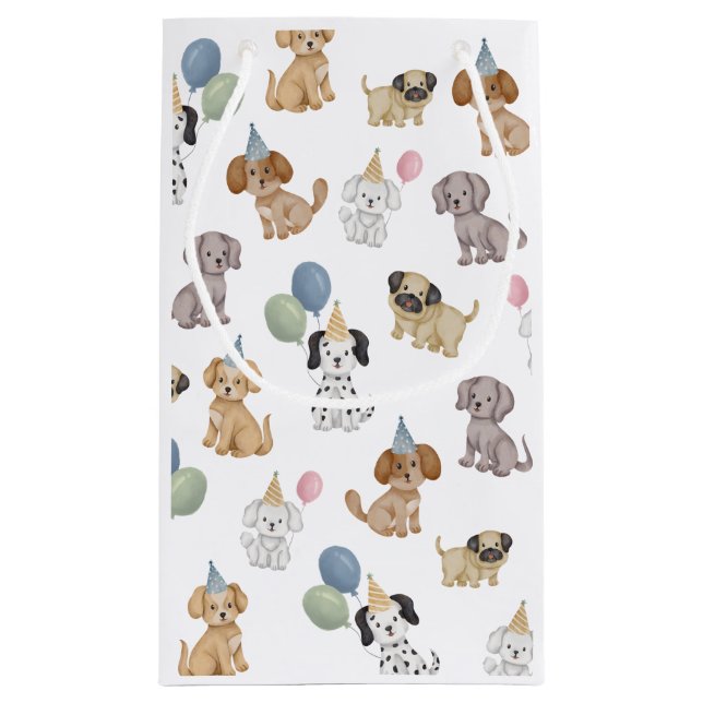 Pequeña Bolsa de regalo de cumpleaños para cachorros (Reverso)