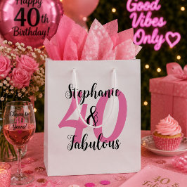 Pequeña Bolsa de regalo de cumpleaños personalizada 40 y f