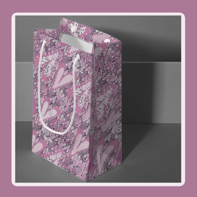 Pequeña Bolsa de regalo de estilo de patrón de corazón úni (Subido por el creador)