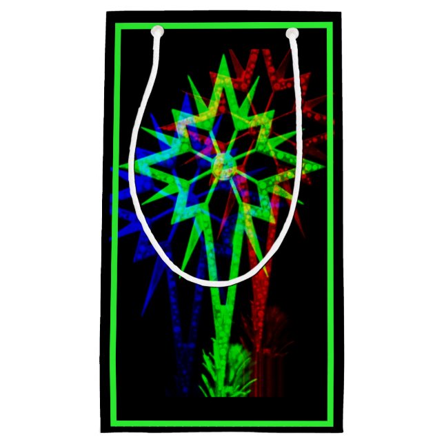 Pequeña Bolsa de regalo de estrella psicodélica (Neon) (Anverso)