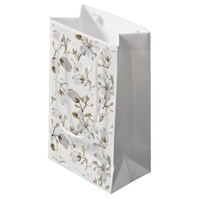 Pequeña Bolsa de regalo de flor blanca (Angulo Anverso)