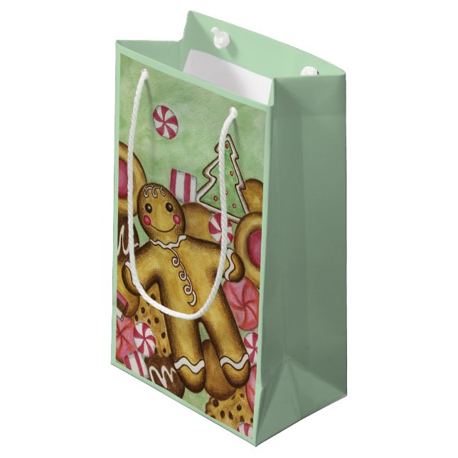 Pequeña Bolsa de regalo de galletas de Navidad de menta (Angulo Anverso)