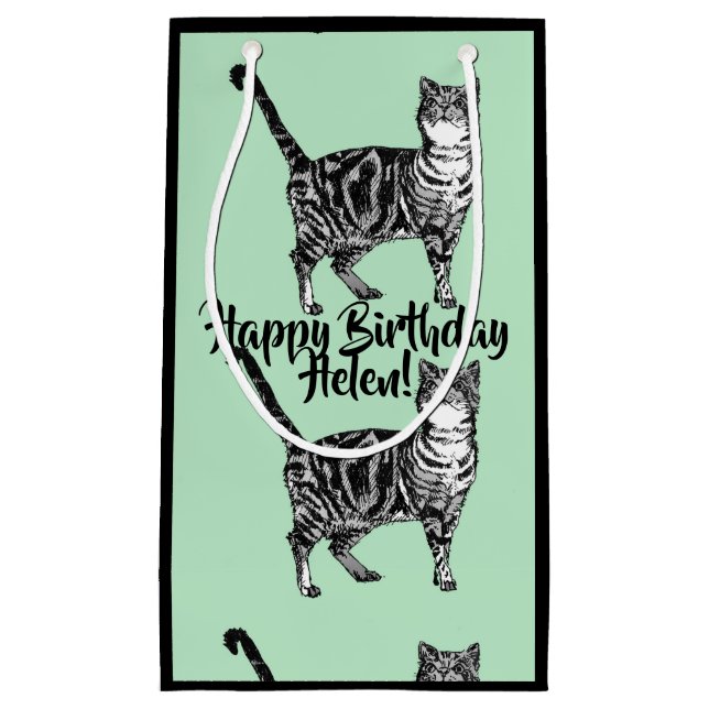 Pequeña Bolsa de regalo de gato de menta atigrado gato ani (Anverso)