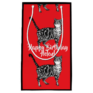 Pequeña Bolsa de regalo de gatos rojos atigrados gatos ani