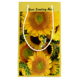 Pequeña Bolsa de regalo de girasol brillante Personaliza e