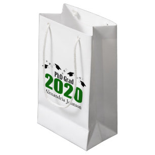 Pequeña Bolsa de Regalo de Graduación PhD Grad 2020 (Verd