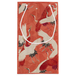 Pequeña Bolsa de regalo de grullas rojas de kimono japones
