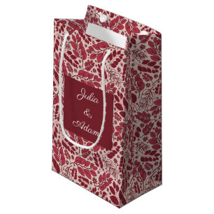 Pequeña Bolsa de regalo de hojas rojas dispersas