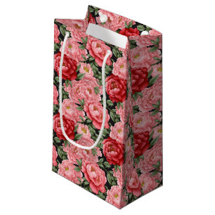Pequeña Bolsa de regalo de impresión con flores de Peony