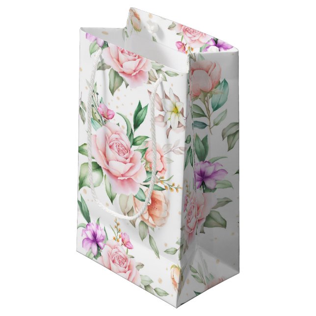 Pequeña Bolsa de regalo de impresión floral para bodas (Angulo Anverso)