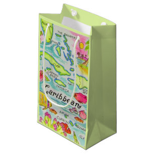 Pequeña Bolsa de regalo de islas ilustradas con colores