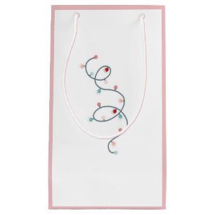 Pequeña Bolsa de regalo de las luces de cadena (rosa suave