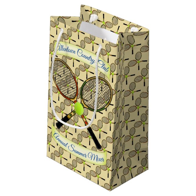 Pequeña Bolsa de regalo de las raquetas de tenis (Angulo reverso)