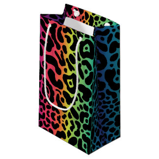 Pequeña Bolsa de regalo de leopardo del arco iris
