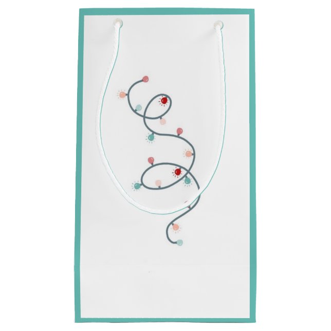 Pequeña Bolsa de regalo de luces de cadena (verde mar) (Anverso)