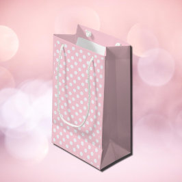 Pequeña Bolsa de regalo de lunares rosados pastel