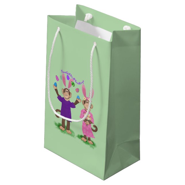Pequeña Bolsa de regalo de mono de Pascua (Angulo reverso)