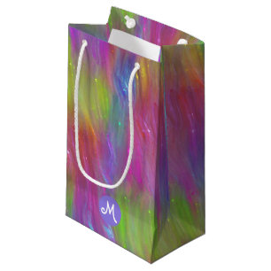 Pequeña Bolsa de regalo de monograma de vidrio arcoiris fu
