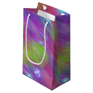 Pequeña Bolsa de regalo de monograma de vidrio arcoiris fu