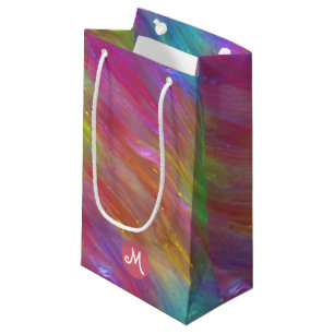 Pequeña Bolsa de regalo de monograma de vidrio arcoiris fu