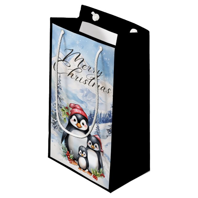 Pequeña Bolsa de Regalo de Navidad de Feliz (Angulo Anverso)