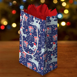 Pequeña Bolsa de regalo de Navidad de pájaros azules rojos
