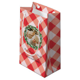 Pequeña Bolsa de regalo de Navidad personalizada con gingh