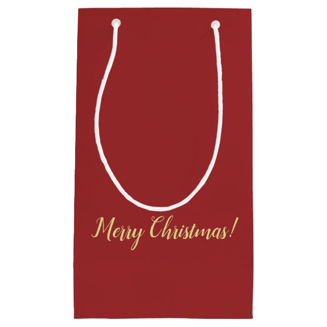 Pequeña Bolsa de regalo de Navidad rojo oscuro (Anverso)