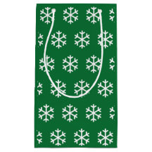 Bolsa de regalo de Navidad verde copo de nieve