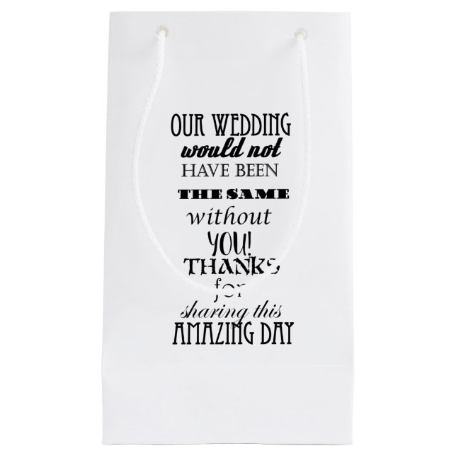 Pequeña Bolsa de regalo de nuestro Boda - Pequeño, brillan (Anverso)