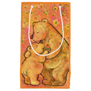 Pequeña Bolsa de regalo de oso lindo con mamá