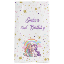 Bolsa de regalo de papel de sirena unicornio