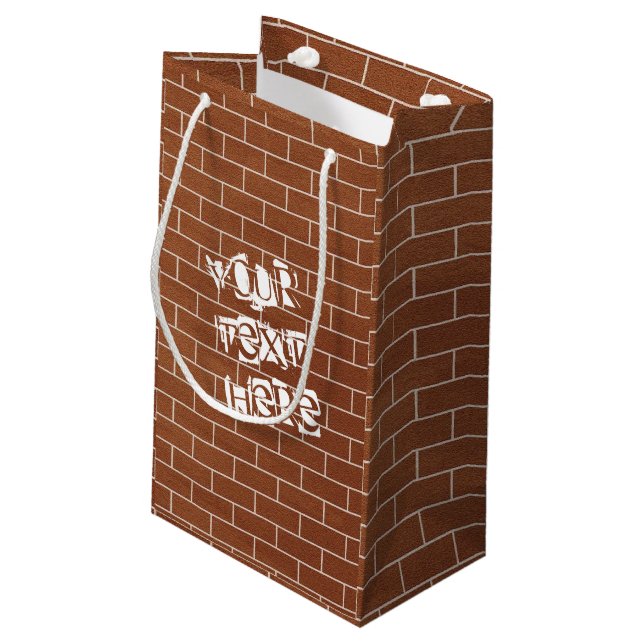Pequeña Bolsa de regalo de pared de ladrillo con texto per (Angulo reverso)