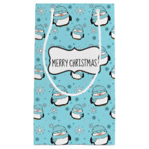 Bolsa de regalo de penguín de invierno (pequeña)