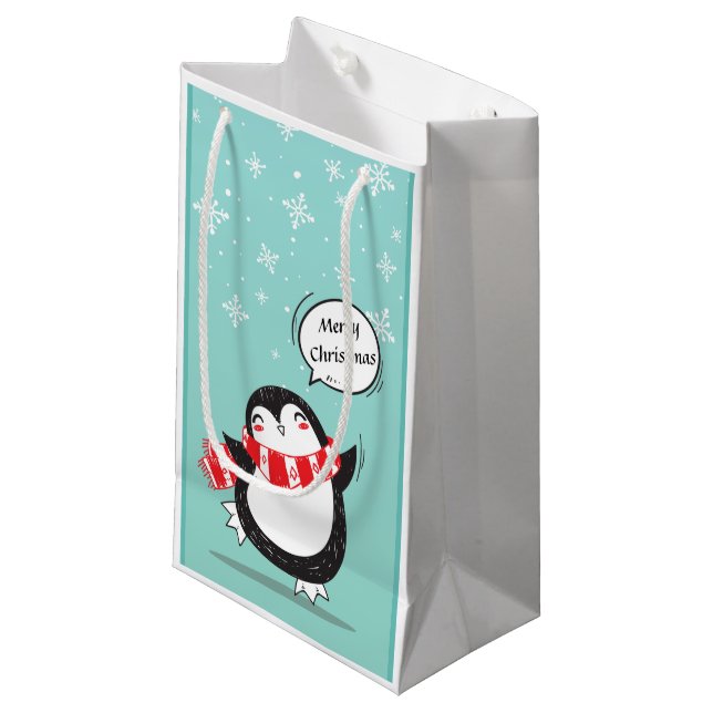 Pequeña Bolsa de regalo de Pingüino (Angulo Anverso)
