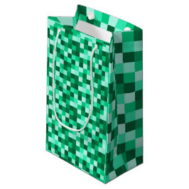 Pequeña Bolsa de regalo de píxeles cuadrados verdes, píxel