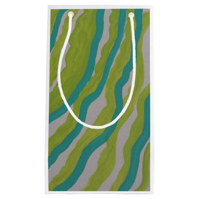 Pequeña Bolsa de regalo de rayas verdes (Anverso)
